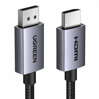  Кабель UGREEN DP125 (35843) DP Male To HDMI Male Cable 4K 30Hz 3m Black/Gray 