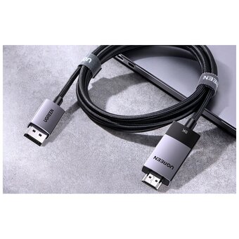  Кабель UGREEN DP115 (80395) DisplayPort to HDMI 8K 60Hz Cable 1m Gray 