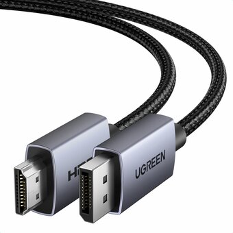  Кабель UGREEN DP125 (35843) DP Male To HDMI Male Cable 4K 30Hz 3m Black/Gray 