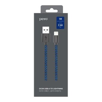  Дата-кабель PERO DC-04 8-pin Lightning, 2А, 1м Blue-black 