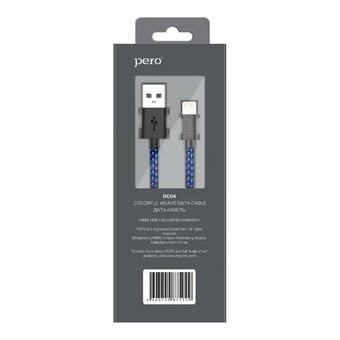 Дата-кабель PERO DC-04 8-pin Lightning, 2А, 1м Blue-black 