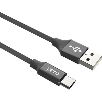  Дата-кабель PERO DC-02 Type-C, 2А, 1м черный 