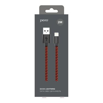  Дата-кабель PERO DC-04 8-pin Lightning, 2А, 2м Red-black 