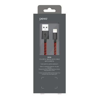  Дата-кабель PERO DC-04 8-pin Lightning, 2А, 2м Red-black 