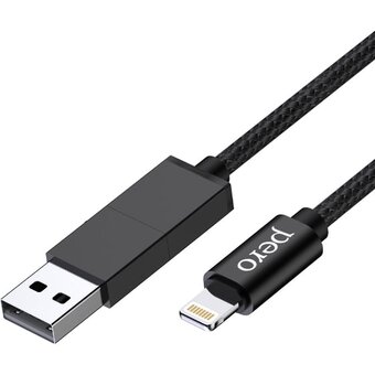  Дата-кабель PERO DC-07 Universal 2 in 1, USB-A + PD to Lightning, 1m Black 