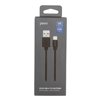  Дата-кабель PERO DC-03 8-pin Lightning, 2А, 2м черный 