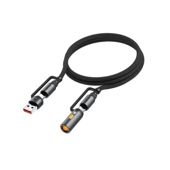  Кабель ACEFAST AF-J6-BK Multi-Function Charging Data Cable USB-A+ USB-C+ Cigarette Lighter Black 
