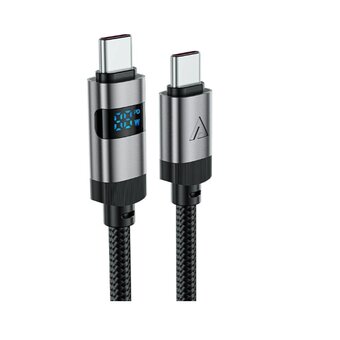 Кабель ACEFAST AF-C15-03-BK USB-C To USB-C Zinc Alloy Digital Display Braided Charging Data Cable Black 