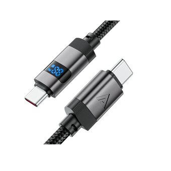 Кабель ACEFAST AF-C15-03-BK USB-C To USB-C Zinc Alloy Digital Display Braided Charging Data Cable Black 