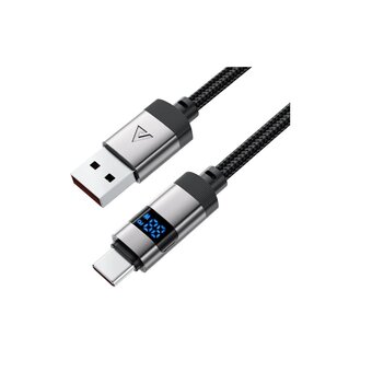  Кабель ACEFAST AF-C15-04-BK USB-A To USB-C Zinc Alloy Digital Display Braided Charging Data Cable Black 
