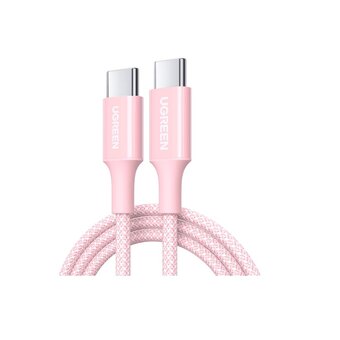  Кабель UGREEN L501 (65246) 60W USB-C to USB-C PD Fast Charging Braided Cable 3A Max 2m Pink 