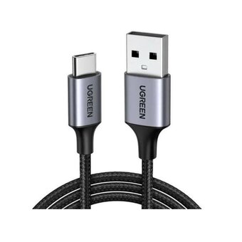  Кабель UGREEN US288 60127 USB-A 2.0 to USB-C Cable Nickel Plating Aluminum Braid 1.5m Black 
