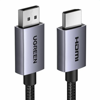  Кабель UGREEN DP125 (35840) DP Male To HDMI Male Cable 4K 30Hz 1m Black/Gray 