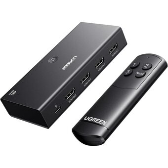  Переключатель UGREEN AW504 (55857) HDMI Switch 3 In 1 Out 4K@60Hz Black 