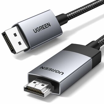  Кабель UGREEN DP119 (25491) DP to HDMI 4K Cable 3m Black/Silver 