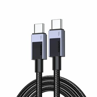  Кабель UGREEN L512 (35985) USB-C 2.0 to USB-C 2.0 PD Fast Charging 5A Cable 0.5m Black/Gray 