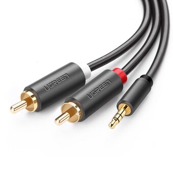  Кабель UGREEN AV102 10772 3.5mm Male to 2RCA Male Audio Cable 1m Gray 