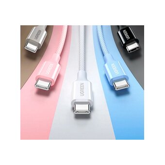  Кабель UGREEN L502 (65253) USB-C to USB-C PD Fast Charging Braided Cable 5A Max 1m Blue 