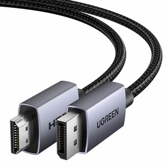  Кабель UGREEN DP125 (35840) DP Male To HDMI Male Cable 4K 30Hz 1m Black/Gray 