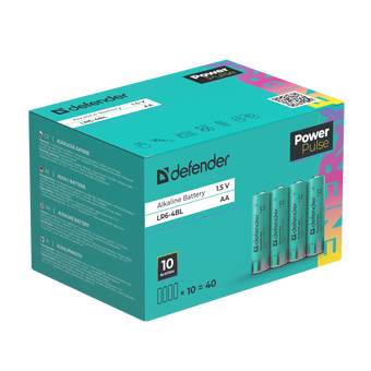  Батарейка алкалиновая DEFENDER LR6-4BL АА 56033 блистер, PowerPulse 
