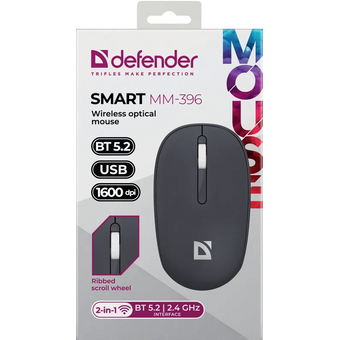  Беспроводная оптическая мышь Defender Smart MM-396 (52396) Чер 