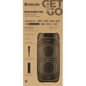  Портативная колонка DEFENDER Boomer 120 65127 