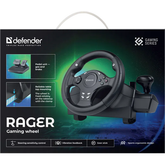  Игровой руль DEFENDER Rager 64067 черный 