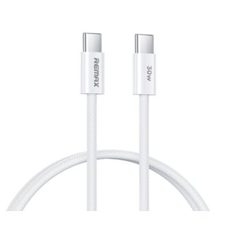  Дата-кабель REMAX RC-C010 C-C Chelectricy Series 30W PD Fast Charging Braided Data Cable белый 
