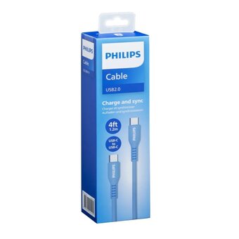  Кабель Philips DLC8601V/74 силиконовый USB C-USB C 60W 1.2м синий 