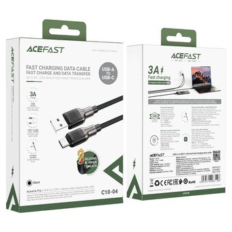  Дата-кабель ACEFAST C10-04 USB-A to USB-C silicone braid charging data cable 1,2м черный 