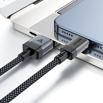  Кабель ACEFAST AF-C12-04-BK USB-A To USB-C Transparent Shell Stainless Steel Charging Data Cable Black 