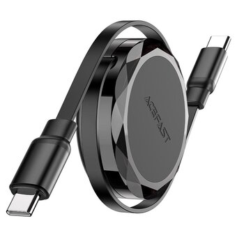  Кабель ACEFAST AF-C13-03-BK USB-C - USB-C 60W Retractable Charging Data Cable Black 