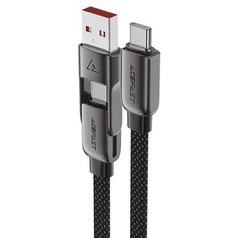  Кабель ACEFAST AF-C13-04-BK USB-A/USB-C To USB-C Zinc Alloy Connectors Charging Data Cable 1,2m Black 