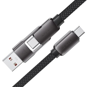  Кабель ACEFAST AF-C13-04-BK USB-A/USB-C To USB-C Zinc Alloy Connectors Charging Data Cable 1,2m Black 