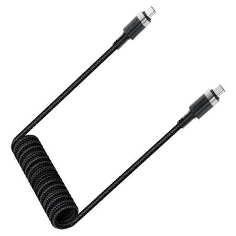  Кабель ACEFAST AF-C14-03-BK USB-C To USB-C Spring Charging Data Cable Black 