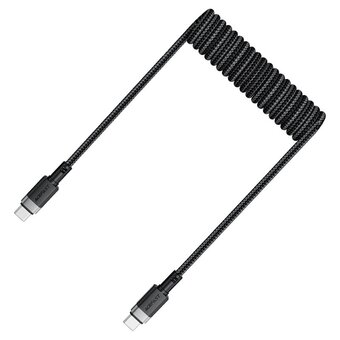  Кабель ACEFAST AF-C14-03-BK USB-C To USB-C Spring Charging Data Cable Black 