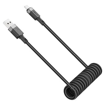  Кабель ACEFAST AF-C14-04-BK USB-A To USB-C Spring Charging Data Cable Black 