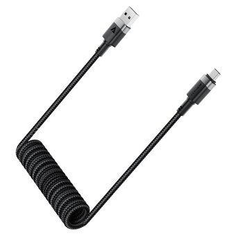  Кабель ACEFAST AF-C14-04-BK USB-A To USB-C Spring Charging Data Cable Black 