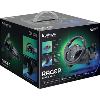  Игровой руль DEFENDER Rager 64067 черный 