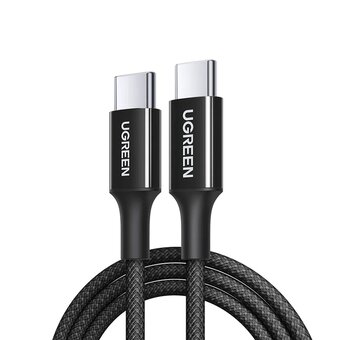  Кабель UGREEN L502 (35203) USB-C to USB-C PD Fast Charging Braided Cable 5A Max 0.5m Black 