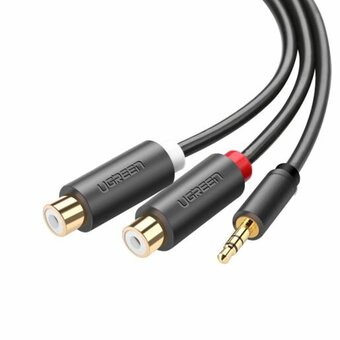  Кабель UGREEN AV109 10547 3.5mm Male to 2RCA Female Cable 25cm Gray 