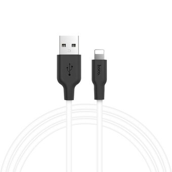  Дата-кабель HOCO X21 Plus Silicone PD for iP черный/белый 