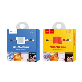  Дата-кабель HOCO X21 Plus Silicone PD for iP черный/белый 