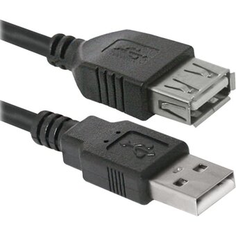  Кабель Defender USB02-06 (87456) USB2.0 AM-AF 1.8м PolyBag 