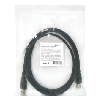  Кабель Defender USB02-06 (87456) USB2.0 AM-AF 1.8м PolyBag 