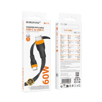  Дата-кабель BOROFONE BX118 Esplendido 60W C to C черный 