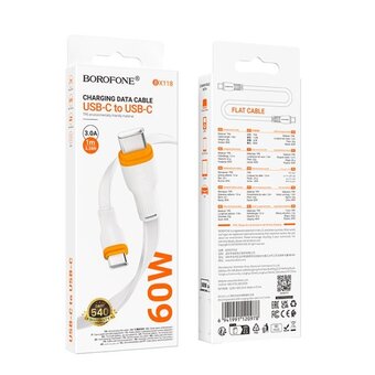  Дата-кабель BOROFONE BX118 Esplendido 60W C to C белый 