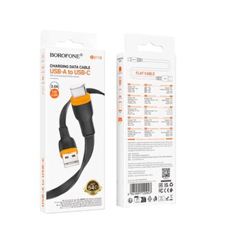  Дата-кабель BOROFONE BX118 Esplendido Type-C черный 
