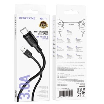  Дата-кабель BOROFONE BX111 Feliz Type-C черный 