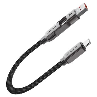  Кабель ACEFAST AF-C13-05-BK USB-A/USB-C To USB-C Short Zinc Alloy Connectors Charging Data Cable 0,2m Black 
